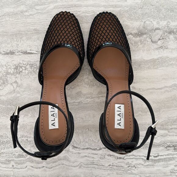 ALAIA Fishnet Patent Heels - Picture 9 of 14